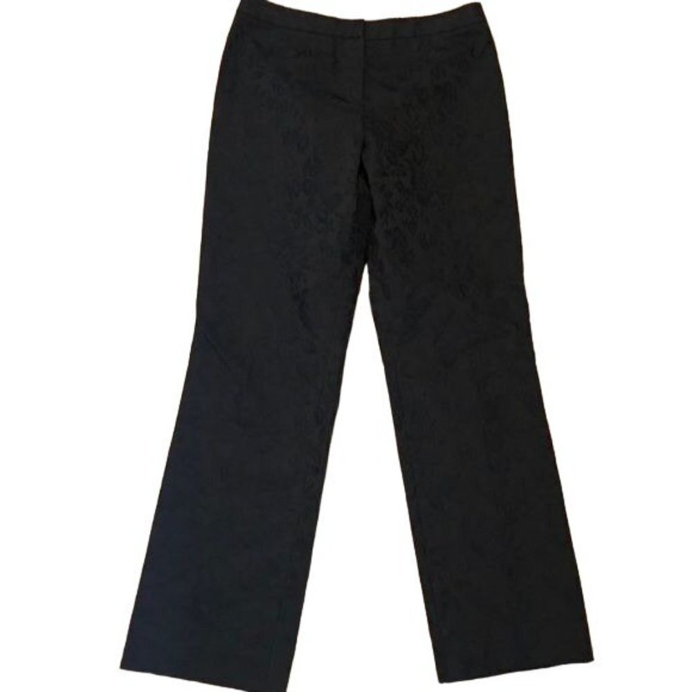 Sigrid Olsen Black Brocade Floral Pants Women's Size 8